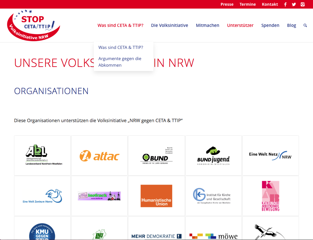 Website: Unsere Volksinitiative in NRW
